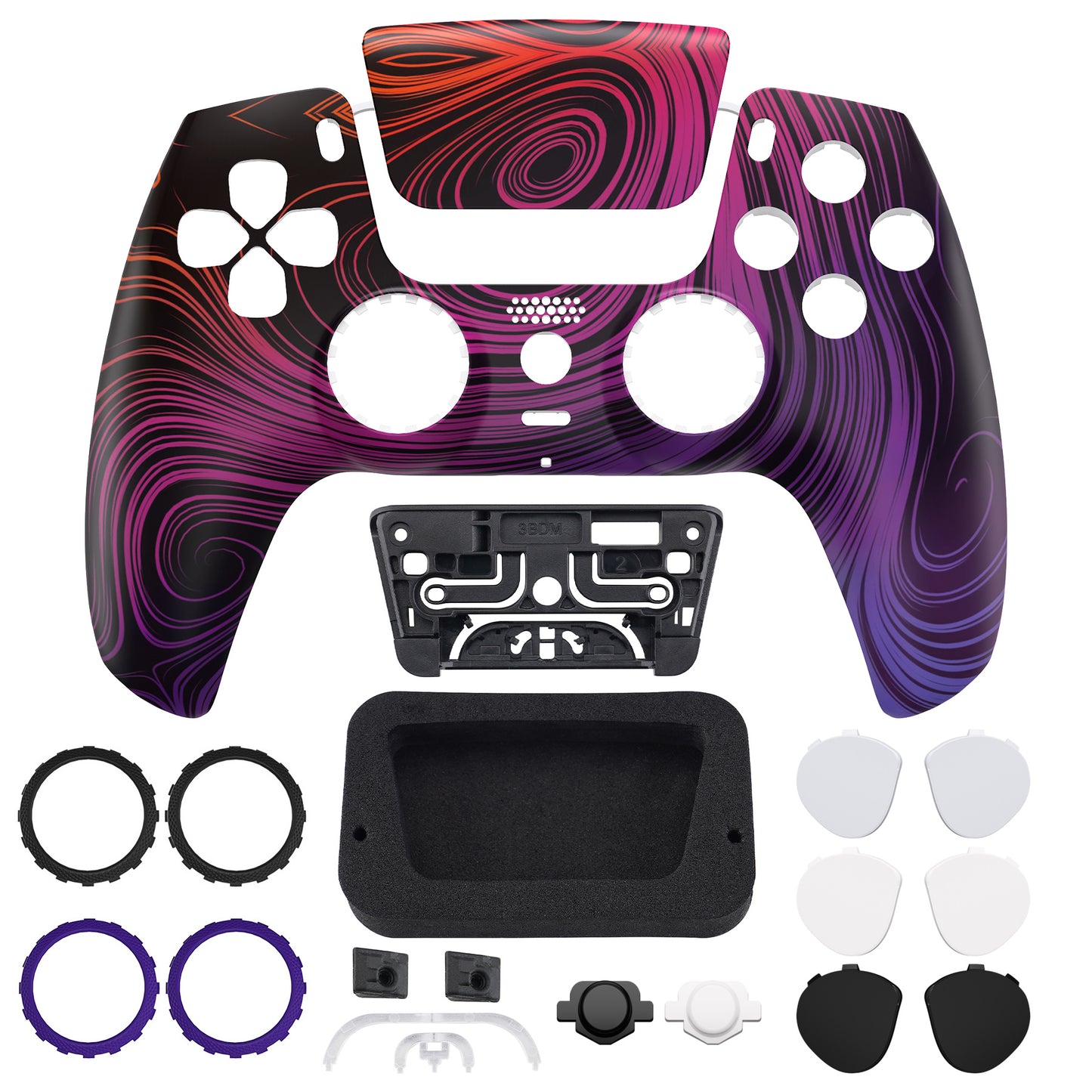 eXtremeRate LUNA Redesigned Replacement Front Shell with Touchpad Compatible with PS5 Controller BDM-010/020/030/040/050 - Illusion Space