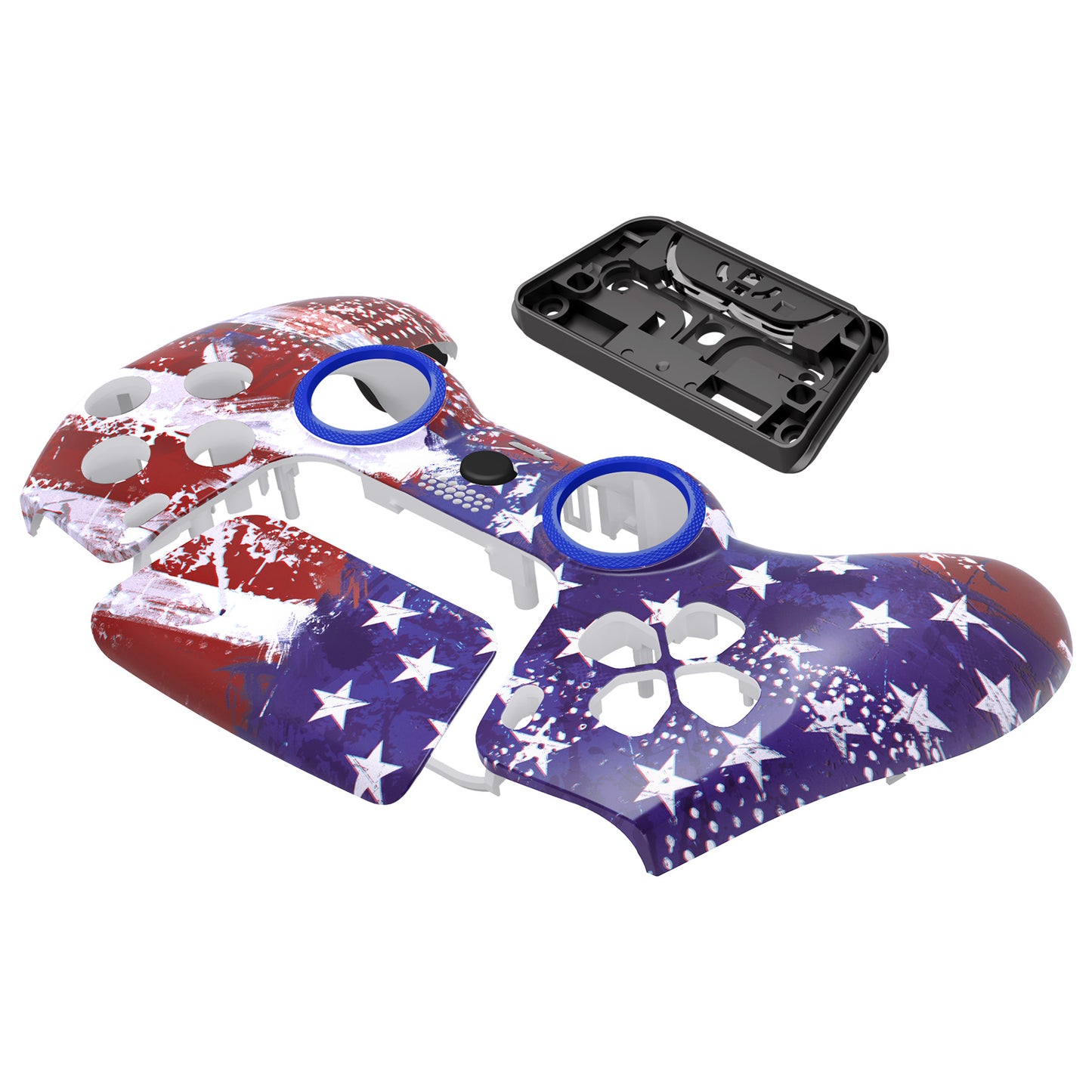 eXtremeRate LUNA Redesigned Replacement Front Shell with Touchpad Compatible with PS5 Controller BDM-010/020/030/040/050 - Impression US Flag