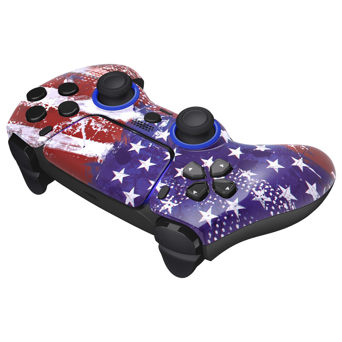 eXtremeRate LUNA Redesigned Replacement Front Shell with Touchpad Compatible with PS5 Controller BDM-010/020/030/040/050 - Impression US Flag