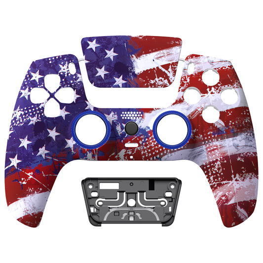 eXtremeRate LUNA Redesigned Replacement Front Shell with Touchpad Compatible with PS5 Controller BDM-010/020/030/040/050 - Impression US Flag