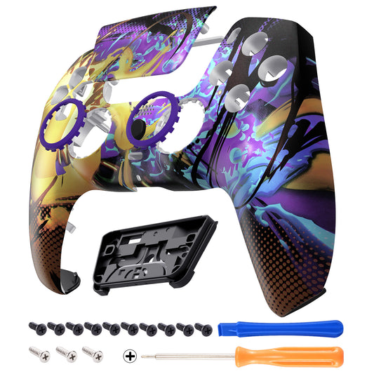 eXtremeRate LUNA Redesigned Replacement Front Shell with Touchpad Compatible with PS5 Controller BDM-010/020/030/040/050 - Splattering Fighting