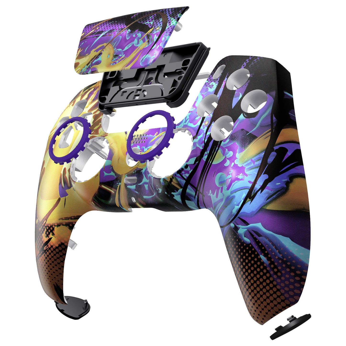 eXtremeRate LUNA Redesigned Replacement Front Shell with Touchpad Compatible with PS5 Controller BDM-010/020/030/040/050 - Splattering Fighting