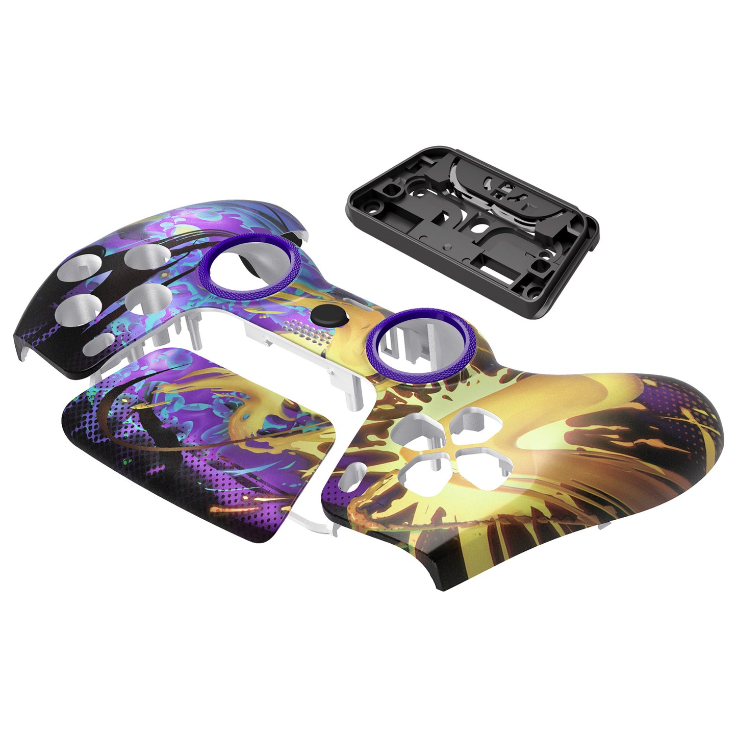 eXtremeRate LUNA Redesigned Replacement Front Shell with Touchpad Compatible with PS5 Controller BDM-010/020/030/040/050 - Splattering Fighting