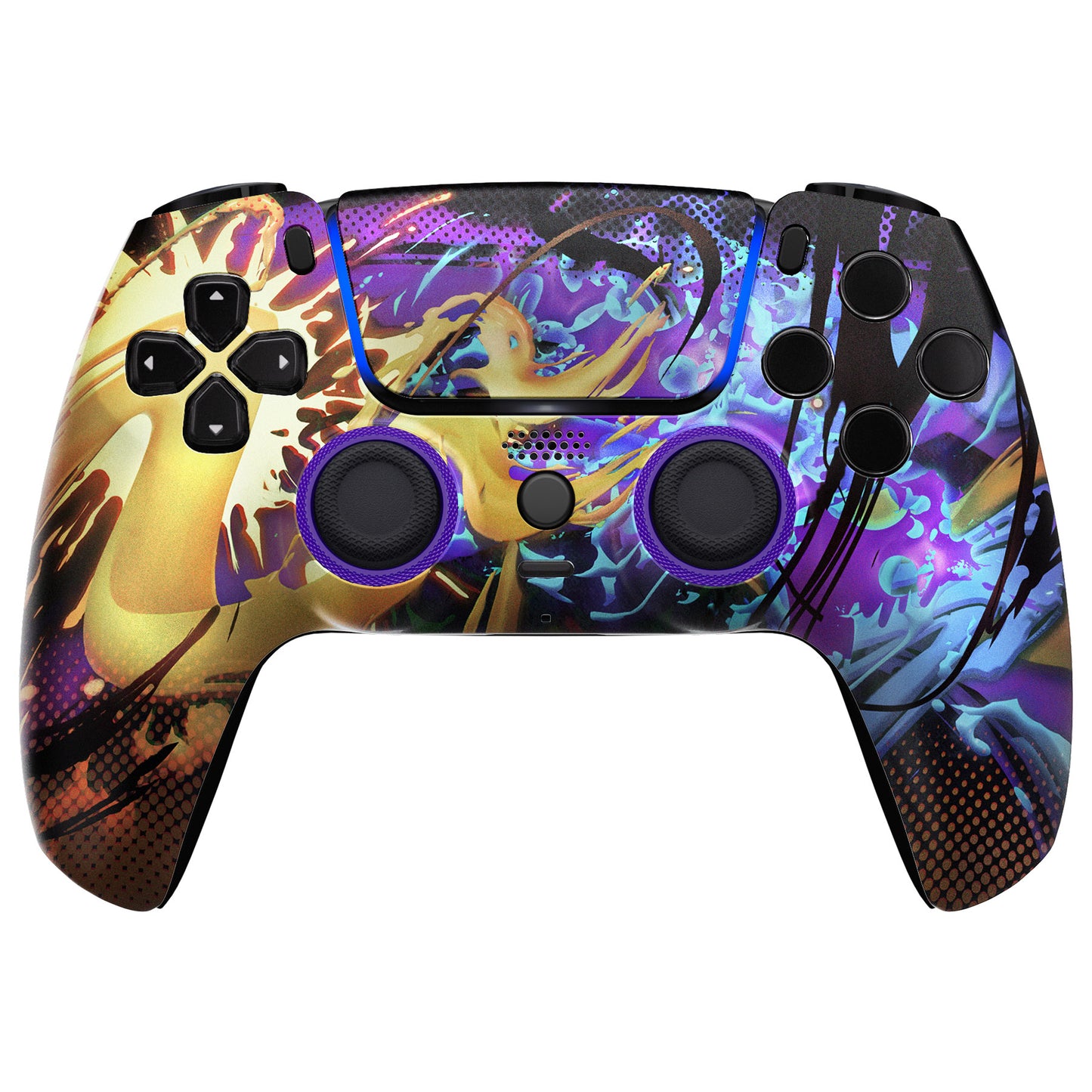 eXtremeRate LUNA Redesigned Replacement Front Shell with Touchpad Compatible with PS5 Controller BDM-010/020/030/040/050 - Splattering Fighting