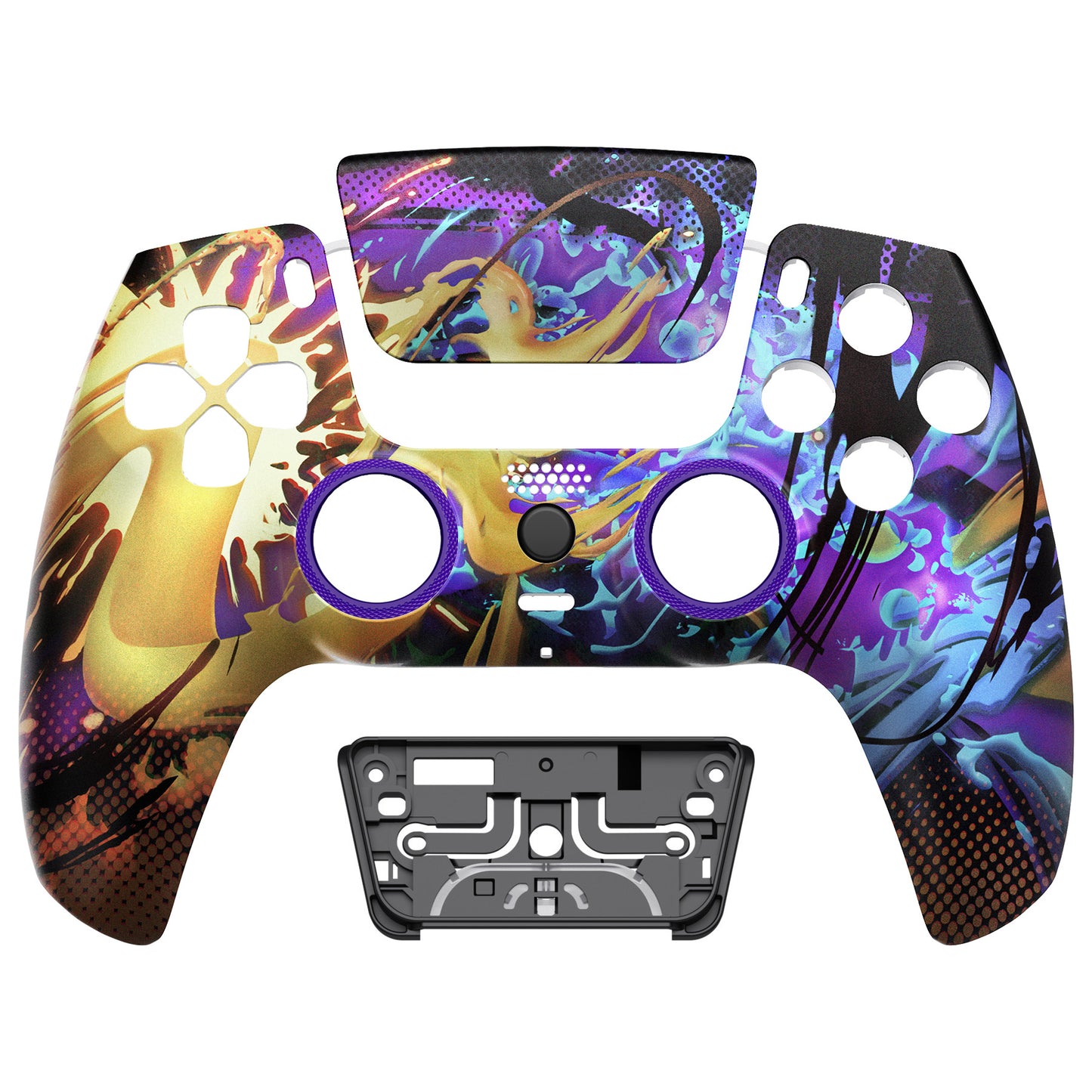 eXtremeRate LUNA Redesigned Replacement Front Shell with Touchpad Compatible with PS5 Controller BDM-010/020/030/040/050 - Splattering Fighting