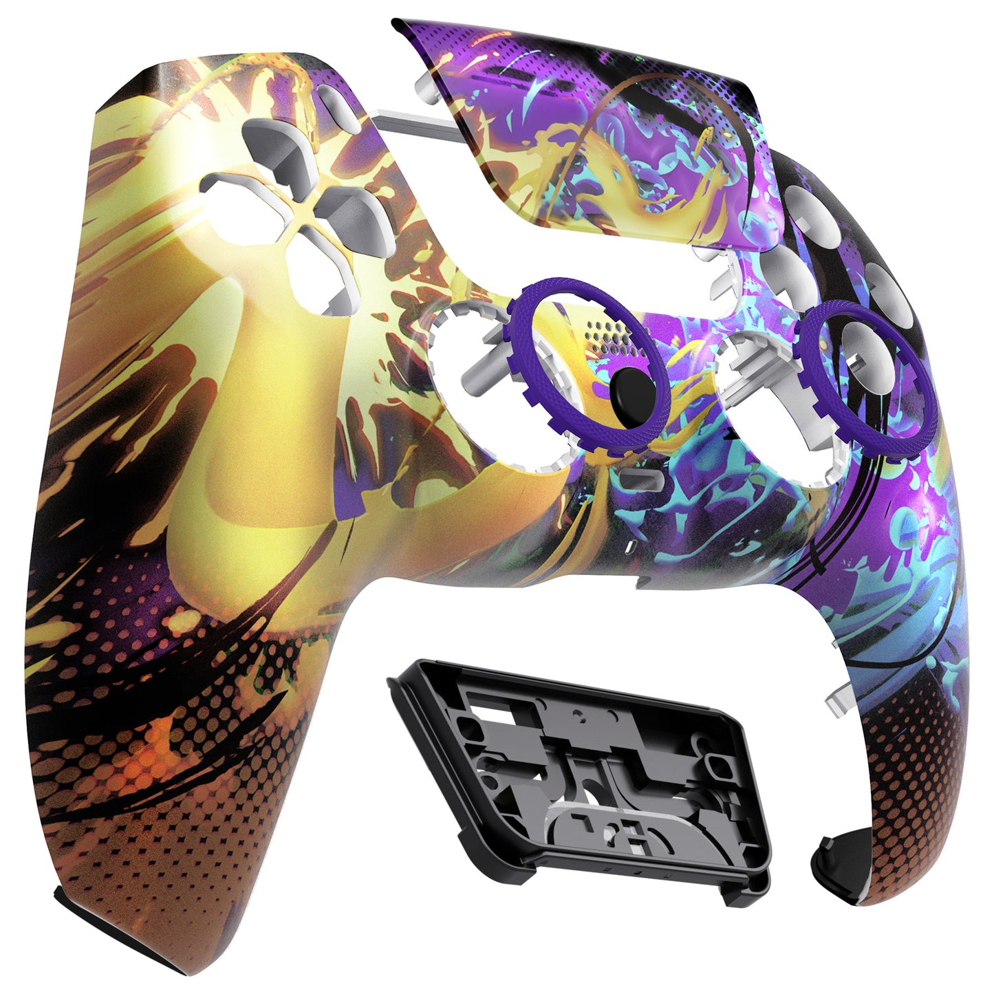 eXtremeRate LUNA Redesigned Replacement Front Shell with Touchpad Compatible with PS5 Controller BDM-010/020/030/040/050 - Splattering Fighting