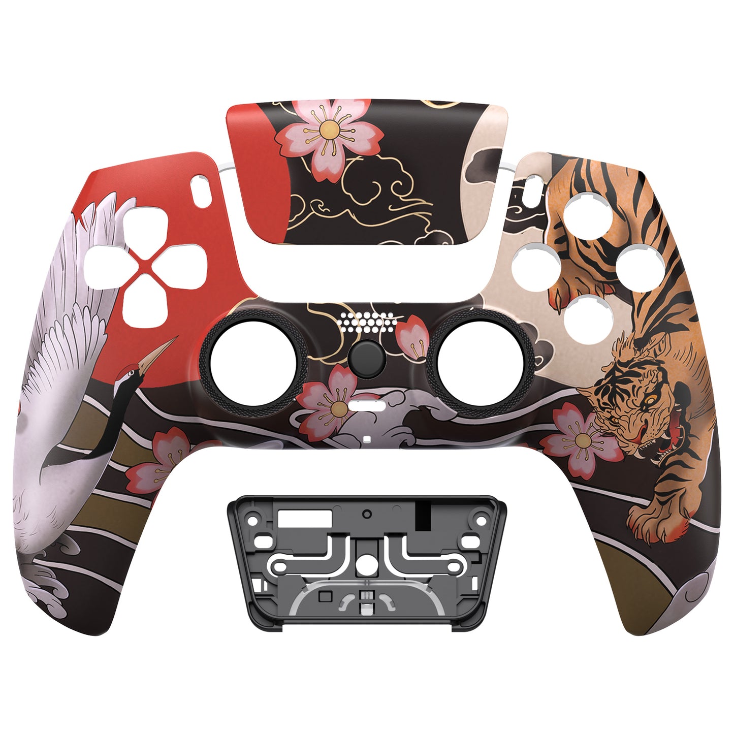 eXtremeRate LUNA Redesigned Replacement Front Shell with Touchpad Compatible with PS5 Controller BDM-010/020/030/040/050 - Tiger & Crane