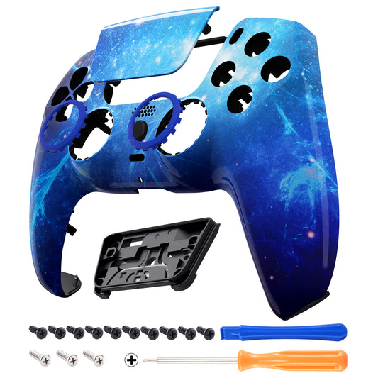 eXtremeRate LUNA Redesigned Replacement Front Shell with Touchpad Compatible with PS5 Controller BDM-010/020/030/040 - Blue Nebula eXtremeRate