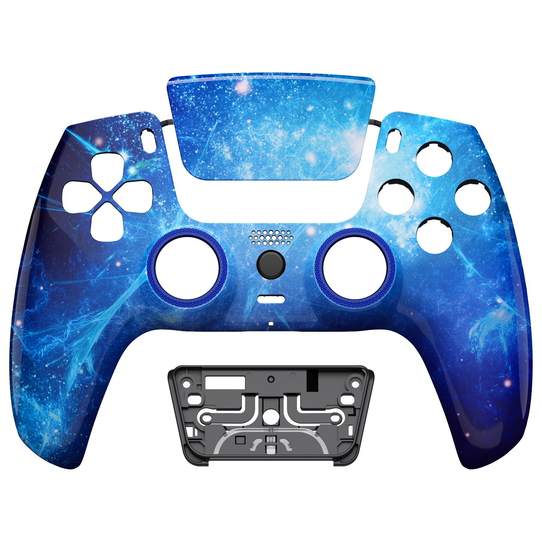 eXtremeRate LUNA Redesigned Replacement Front Shell with Touchpad Compatible with PS5 Controller BDM-010/020/030/040 - Blue Nebula eXtremeRate