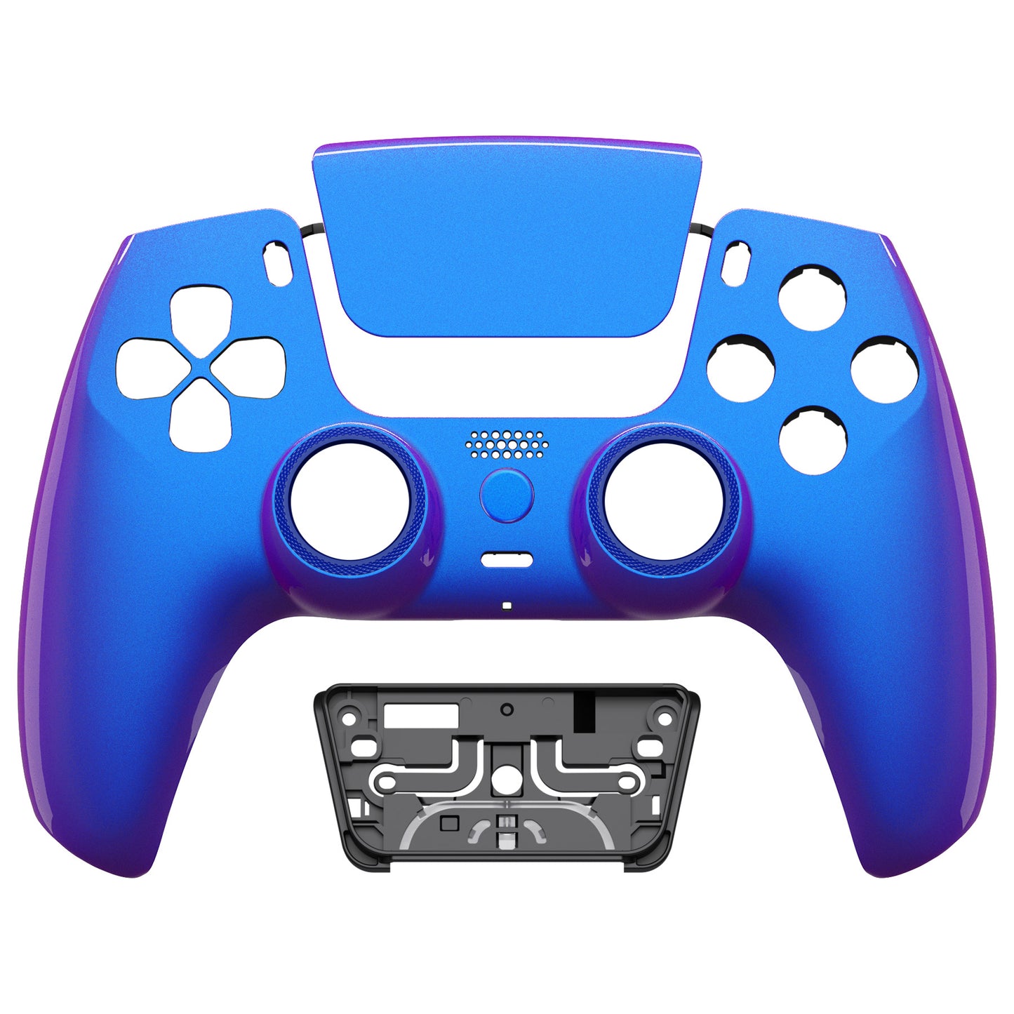 eXtremeRate LUNA Redesigned Replacement Front Shell with Touchpad Compatible with PS5 Controller BDM-010/020/030/040 - Chameleon Purple Blue eXtremeRate