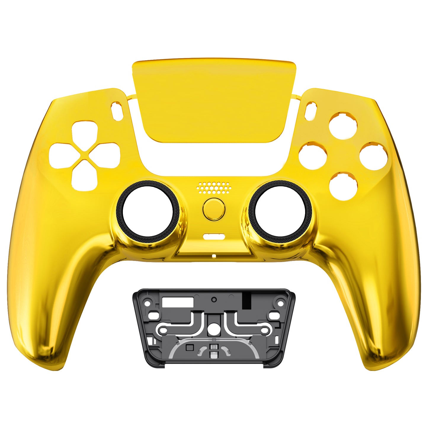 eXtremeRate LUNA Redesigned Replacement Front Shell with Touchpad Compatible with PS5 Controller BDM-010/020/030/040 - Chrome Gold eXtremeRate