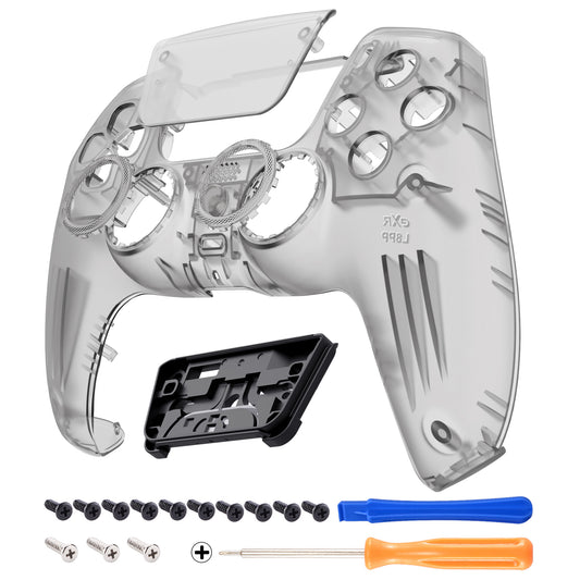 eXtremeRate LUNA Redesigned Replacement Front Shell with Touchpad Compatible with PS5 Controller BDM-010/020/030/040 - Clear Black eXtremeRate