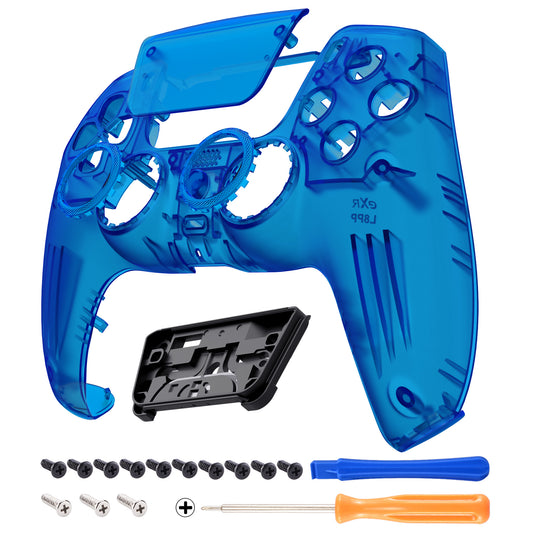 eXtremeRate LUNA Redesigned Replacement Front Shell with Touchpad Compatible with PS5 Controller BDM-010/020/030/040 - Clear Blue eXtremeRate