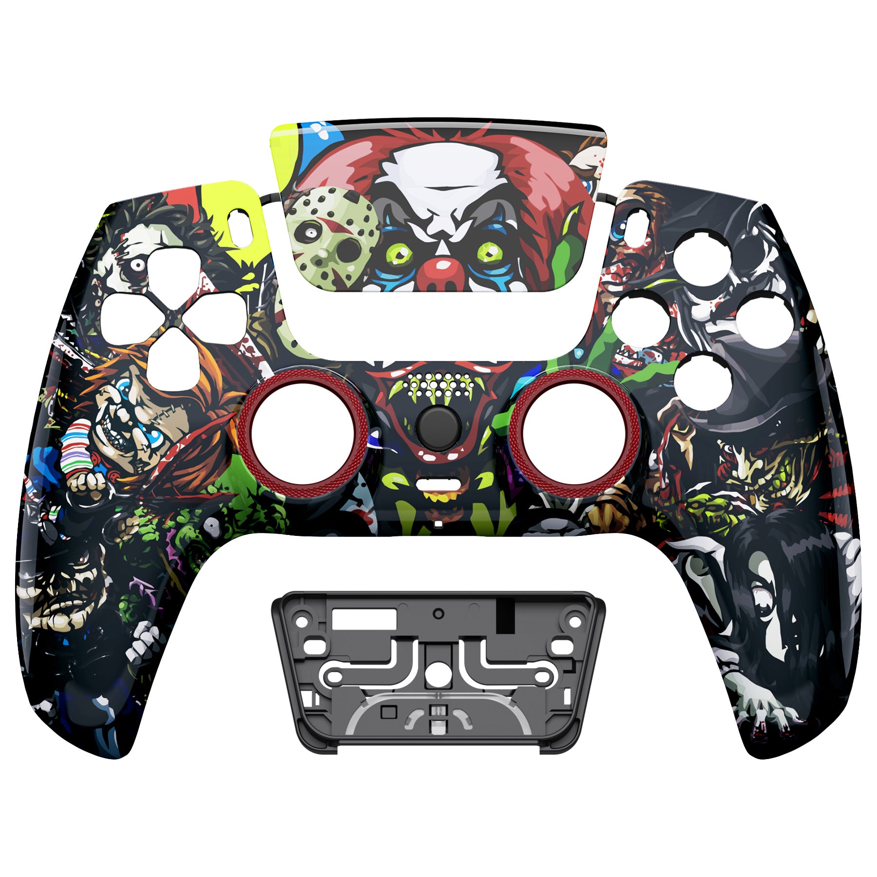 eXtremeRate LUNA Redesigned Replacement Front Shell with Touchpad Compatible with PS5 Controller BDM-010/020/030/040 - Scary Party eXtremeRate
