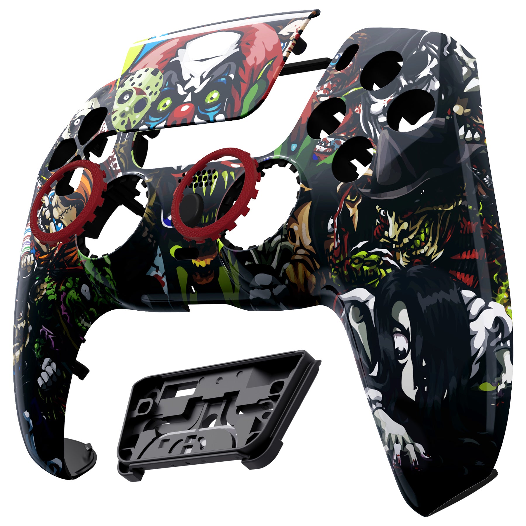 eXtremeRate LUNA Redesigned Replacement Front Shell with Touchpad Compatible with PS5 Controller BDM-010/020/030/040 - Scary Party eXtremeRate