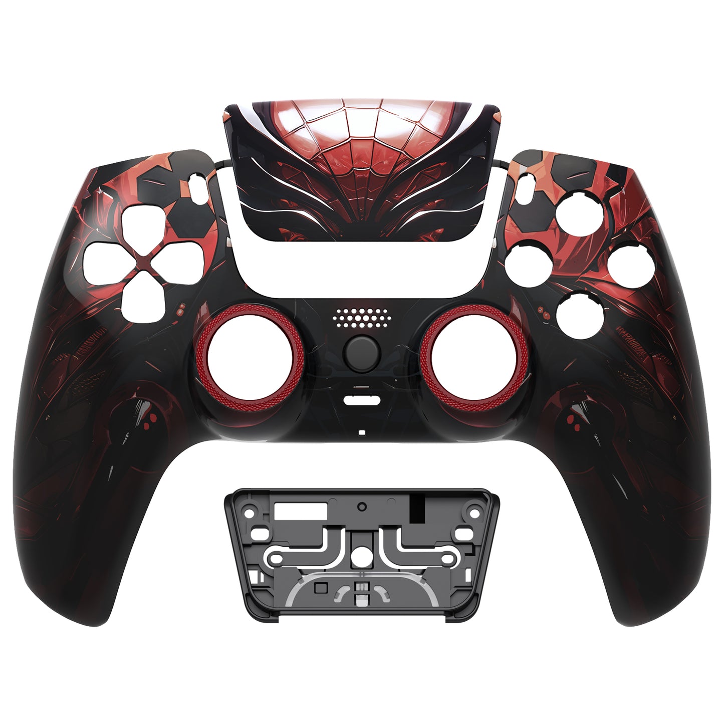 eXtremeRate LUNA Redesigned Replacement Front Shell with Touchpad Compatible with PS5 Controller BDM-010/020/030/040/050 - Spider Armor