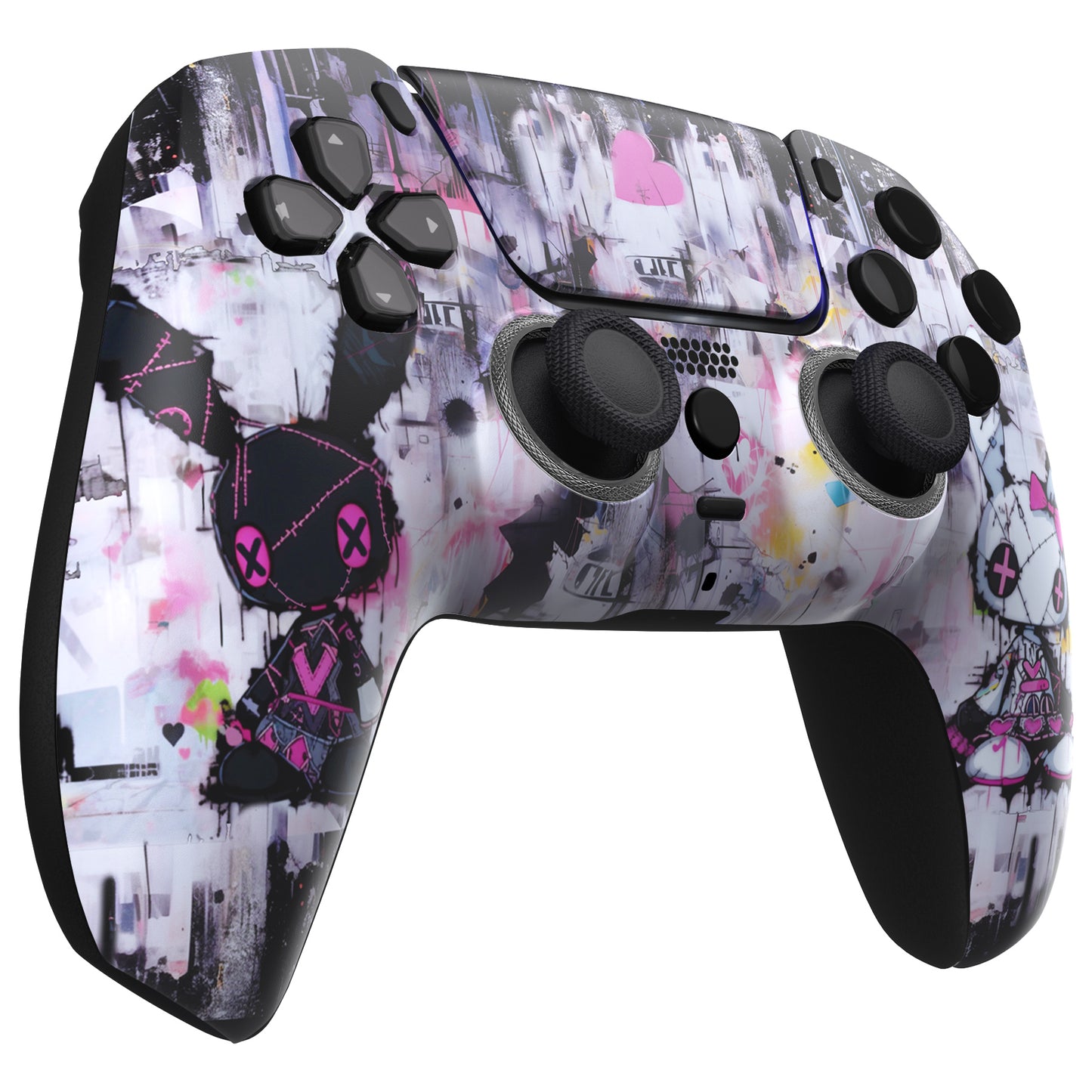 eXtremeRate LUNA Redesigned Replacement Front Shell with Touchpad Compatible with PS5 Controller BDM-010/020/030/040/050 - Lovely Punky Bunny