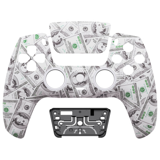 eXtremeRate LUNA Redesigned Replacement Front Shell with Touchpad Compatible with PS5 Controller BDM-010/020/030/040 - The $100 Cash Money eXtremeRate