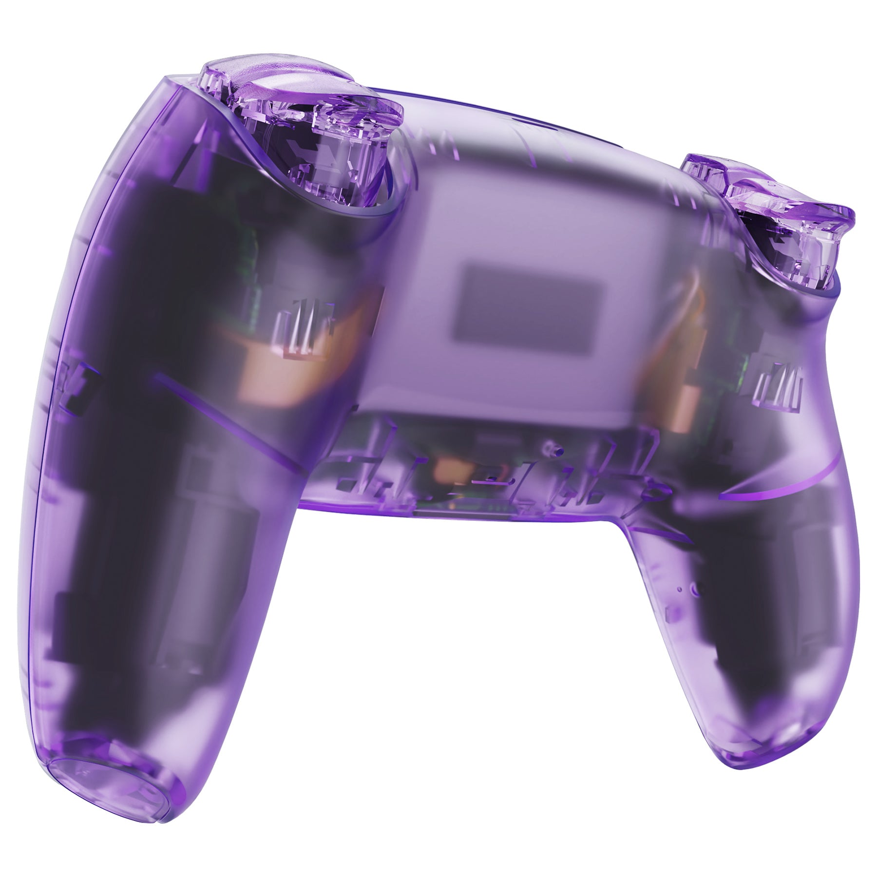 eXtremeRate LUNA Redesigned Replacement Full Set Shells with Buttons  Compatible with PS5 Controller BDM-030/040 - Clear Atomic Purple