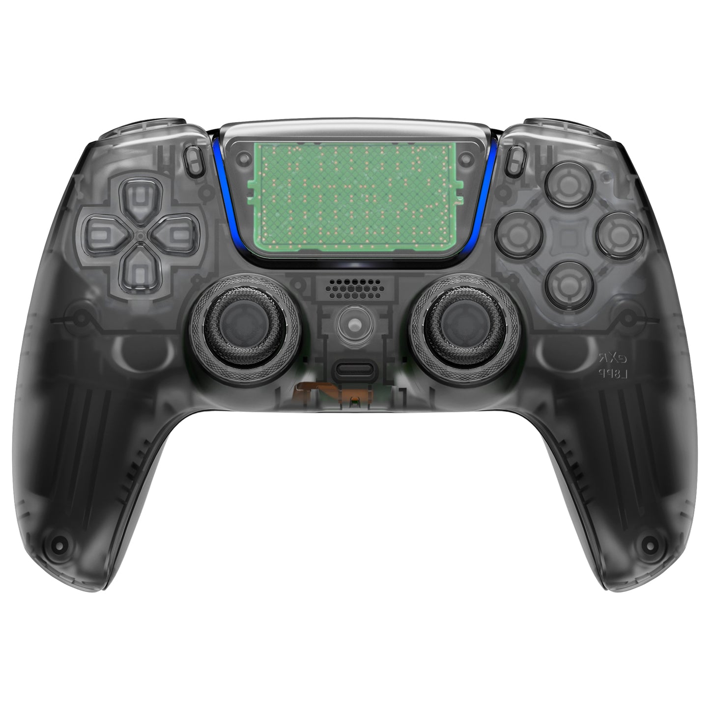 eXtremeRate LUNA Redesigned Replacement Full Set Shells with Buttons Compatible with PS5 Controller BDM-030/040 - Clear Black eXtremeRate