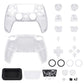 eXtremeRate LUNA Redesigned Replacement Full Set Shells with Buttons Compatible with PS5 Controller BDM-030/040 - Clear eXtremeRate