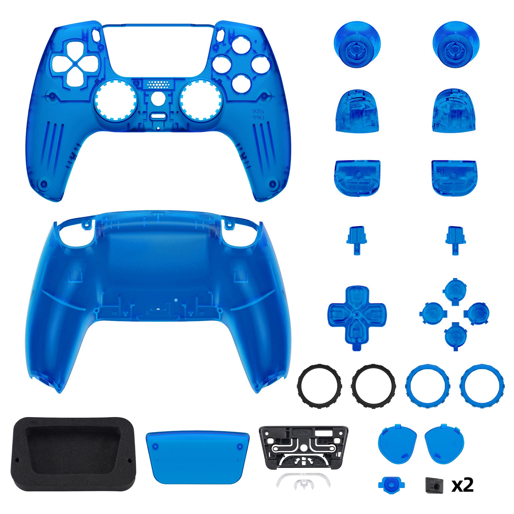 eXtremeRate PS5 Controller LUNA Redesigned Full Set Shells with Buttons ...