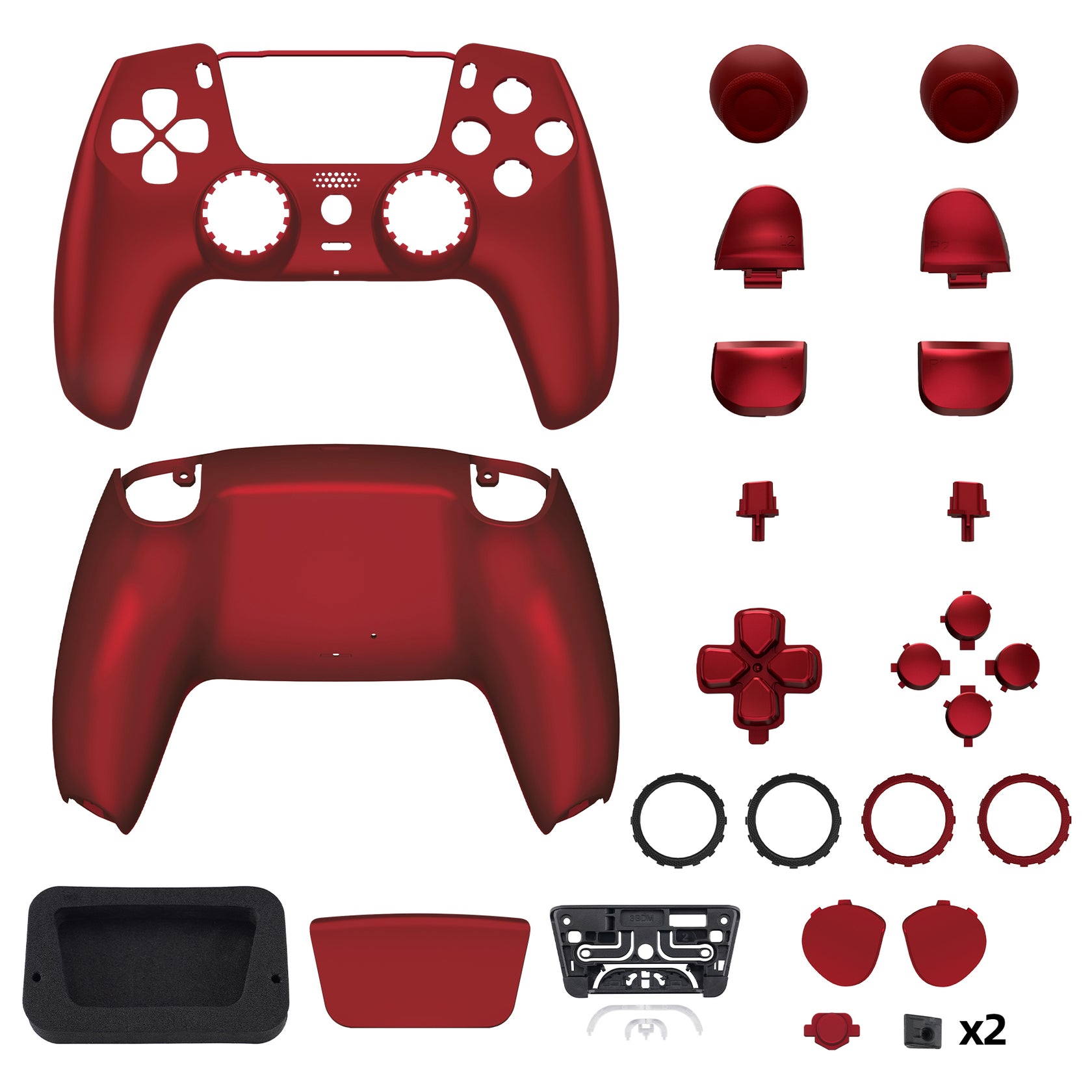 eXtremeRate PS5 Controller LUNA Redesigned Full Set Shells with Buttons ...