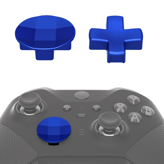 eXtremeRate 2 pcs Metalic Magnetic Stainless Steel D-Pads for Xbox One Elite (Model 1698) & Xbox One Elite Series 2 & Elite 2 Core Controller (Model 1797) - Blue eXtremeRate