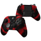 eXtremeRate PlayVital Protective Anti-Slip Silicone Case with Thumb Grips Caps for Xbox One Elite Series 2 & Elite 2 Core Controller - Black & Red