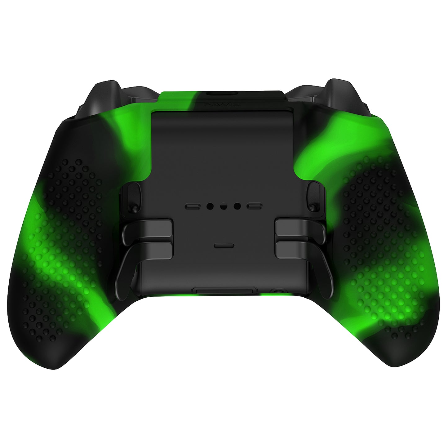 eXtremeRate PlayVital Protective Anti-Slip Silicone Case with Thumb Grips Caps for Xbox One Elite Series 2 & Elite 2 Core Controller - Green & Black