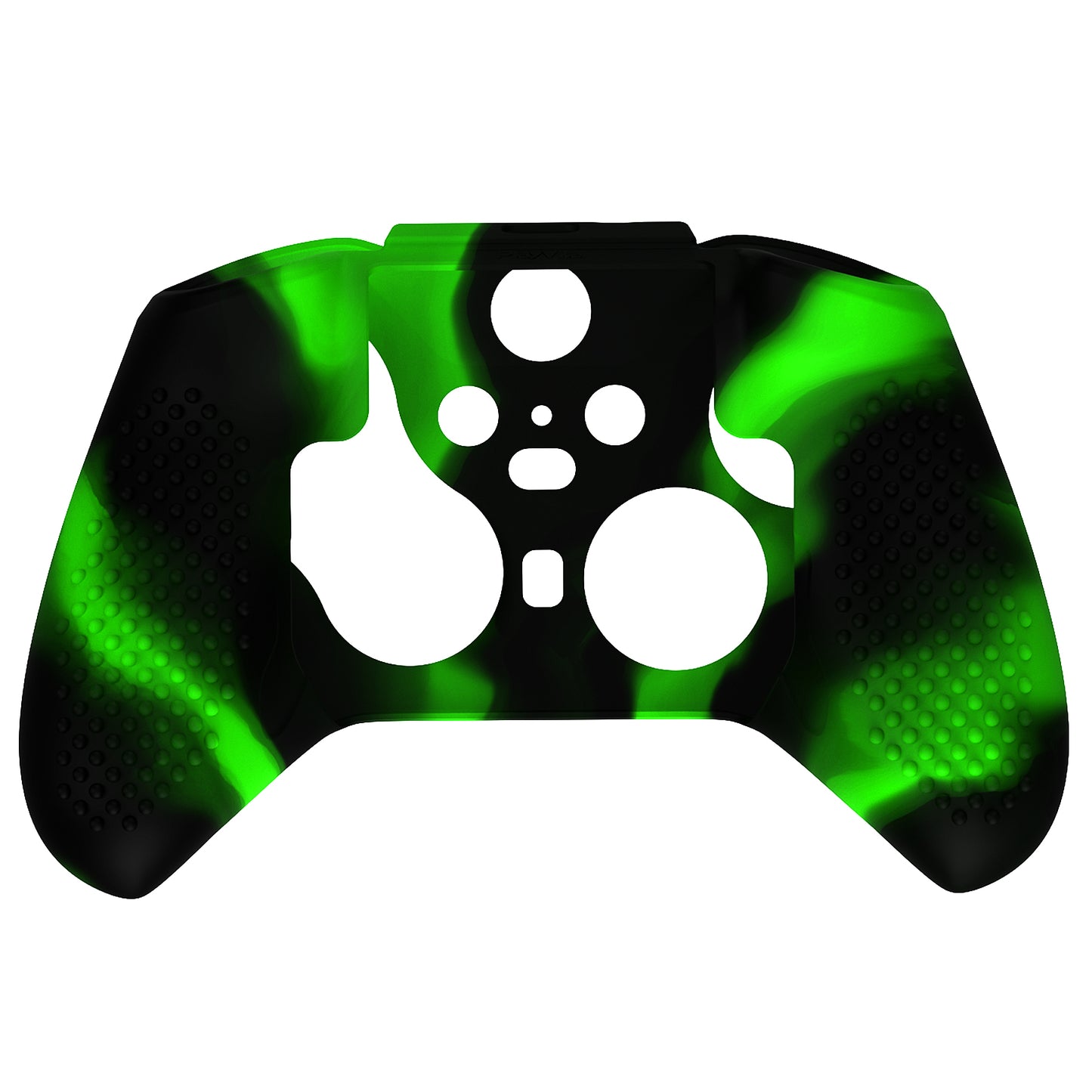 eXtremeRate PlayVital Protective Anti-Slip Silicone Case with Thumb Grips Caps for Xbox One Elite Series 2 & Elite 2 Core Controller - Green & Black