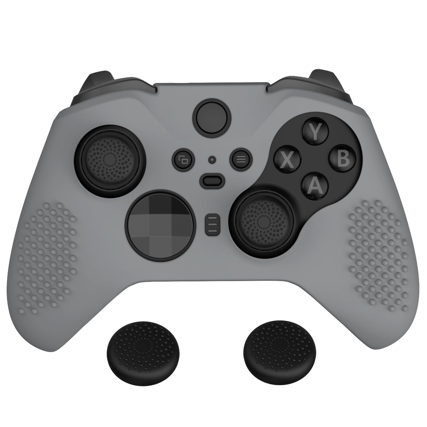 eXtremeRate PlayVital Protective Anti-Slip Silicone Case with Thumb Grips Caps for Xbox One Elite Series 2 & Elite 2 Core Controller - New Hope Gray