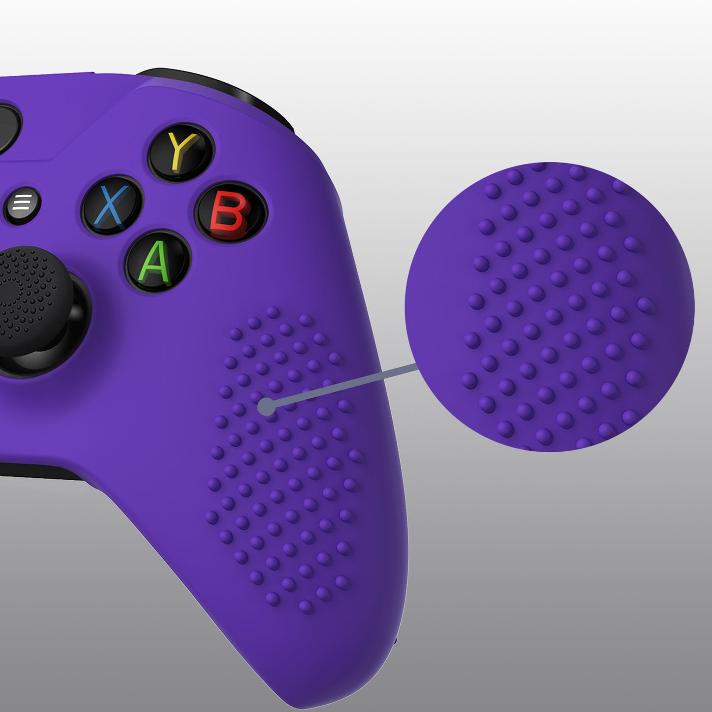 eXtremeRate PlayVital Protective Anti-Slip Silicone Case with Thumb Grips Caps for Xbox One X & S Controller - Purple eXtremeRate