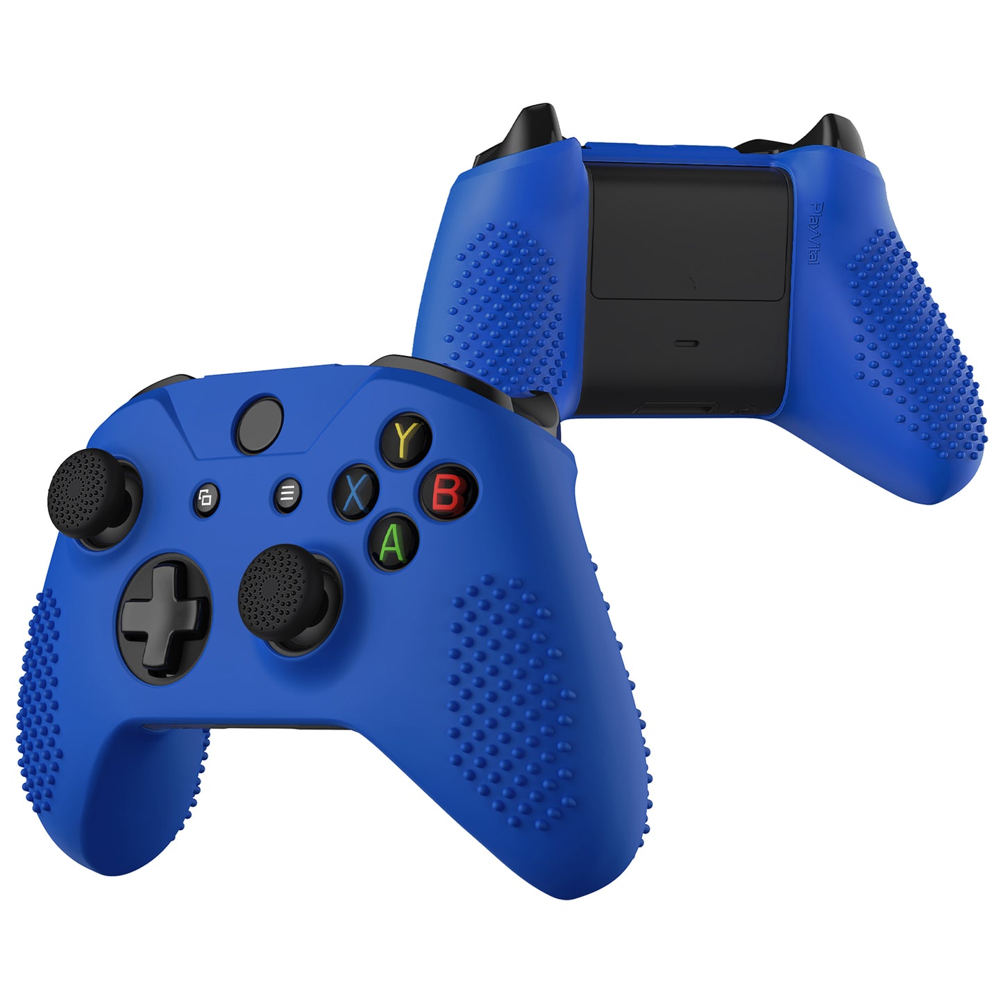 eXtremeRate Protective Anti-Slip Silicone Case with Thumb Grips Caps for Xbox One X & S Controller - Blue eXtremeRate