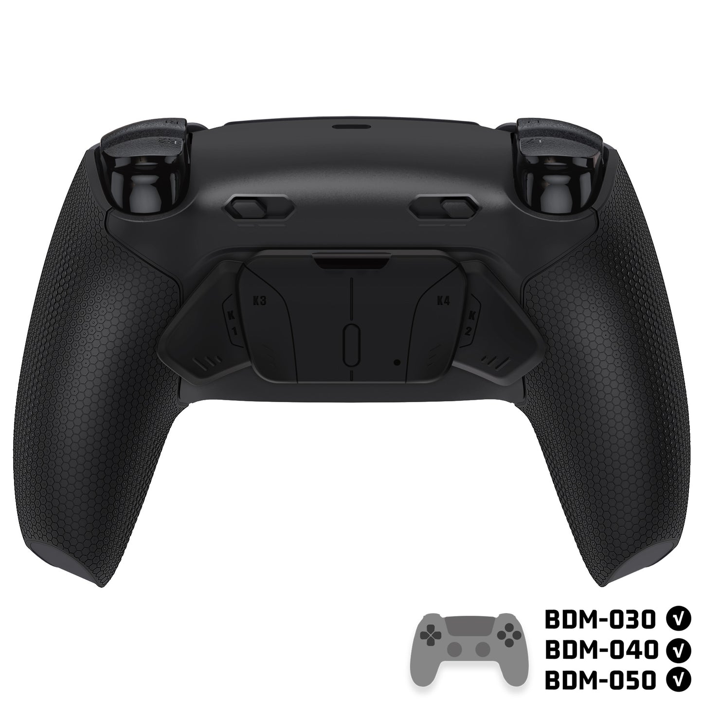 eXtremeRate RISE4 Plus MAX Back Paddles Kit with Clicky Trigger Stops & Rubberized Grip for PS5 Controller BDM-030/040 /050 - Rubberized Black