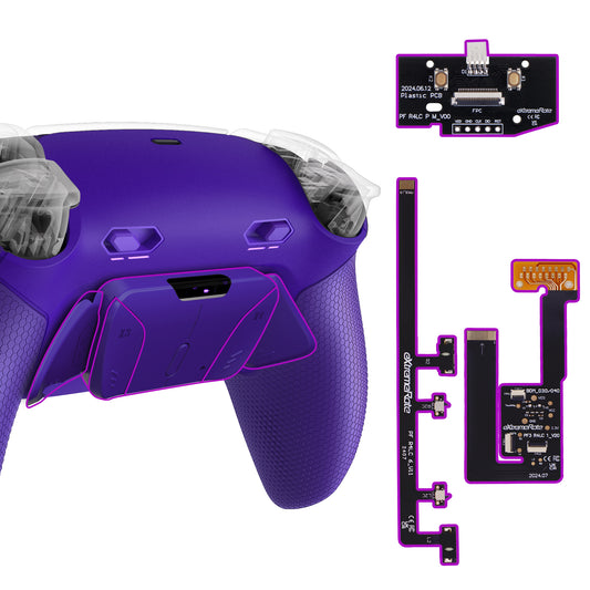 eXtremeRate RISE4 Plus MAX Back Paddles Kit with Clicky Trigger Stops & Rubberized Grip for PS5 Controller BDM-030/040 /050 - Rubberized Galactic Purple