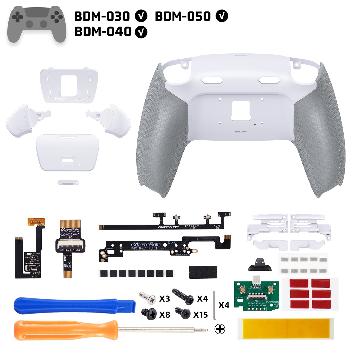 eXtremeRate RISE Plus MAX Back Paddles Kit with Clicky Trigger Stops & Rubberized Grip for PS5 Controller BDM-030/040 /050 - Gray eXtremeRate