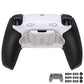 eXtremeRate Real Metal Buttons (RMB) Version RISE4 Plus MAX Back Paddles Kit with Clicky Trigger Stops & Rubberized Grip for PS5 Controller BDM-030/040 /050 - Rubberized White Black - Silver