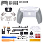 eXtremeRate Real Metal Buttons (RMB) Version RISE4 Plus MAX Back Paddles Kit with Clicky Trigger Stops & Rubberized Grip for PS5 Controller BDM-030/040 /050 - Rubberized White Gray - Silver