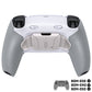 eXtremeRate Real Metal Buttons (RMB) Version RISE4 Plus MAX Back Paddles Kit with Clicky Trigger Stops & Rubberized Grip for PS5 Controller BDM-030/040 /050 - Rubberized White Gray - Silver