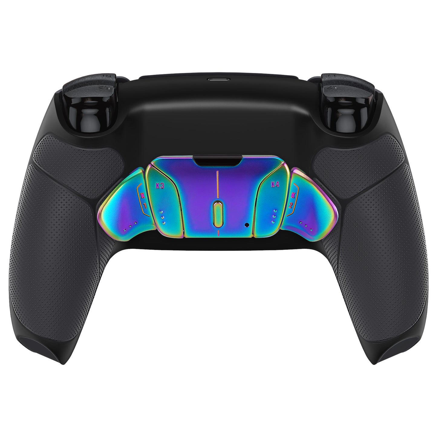 eXtremeRate Rainbow Aura Blue & Purple Real Metal Buttons (RMB) Version RISE 4.0 Remap Kit for PS5 Controller BDM-030/040 - Rubberized Black eXtremeRate