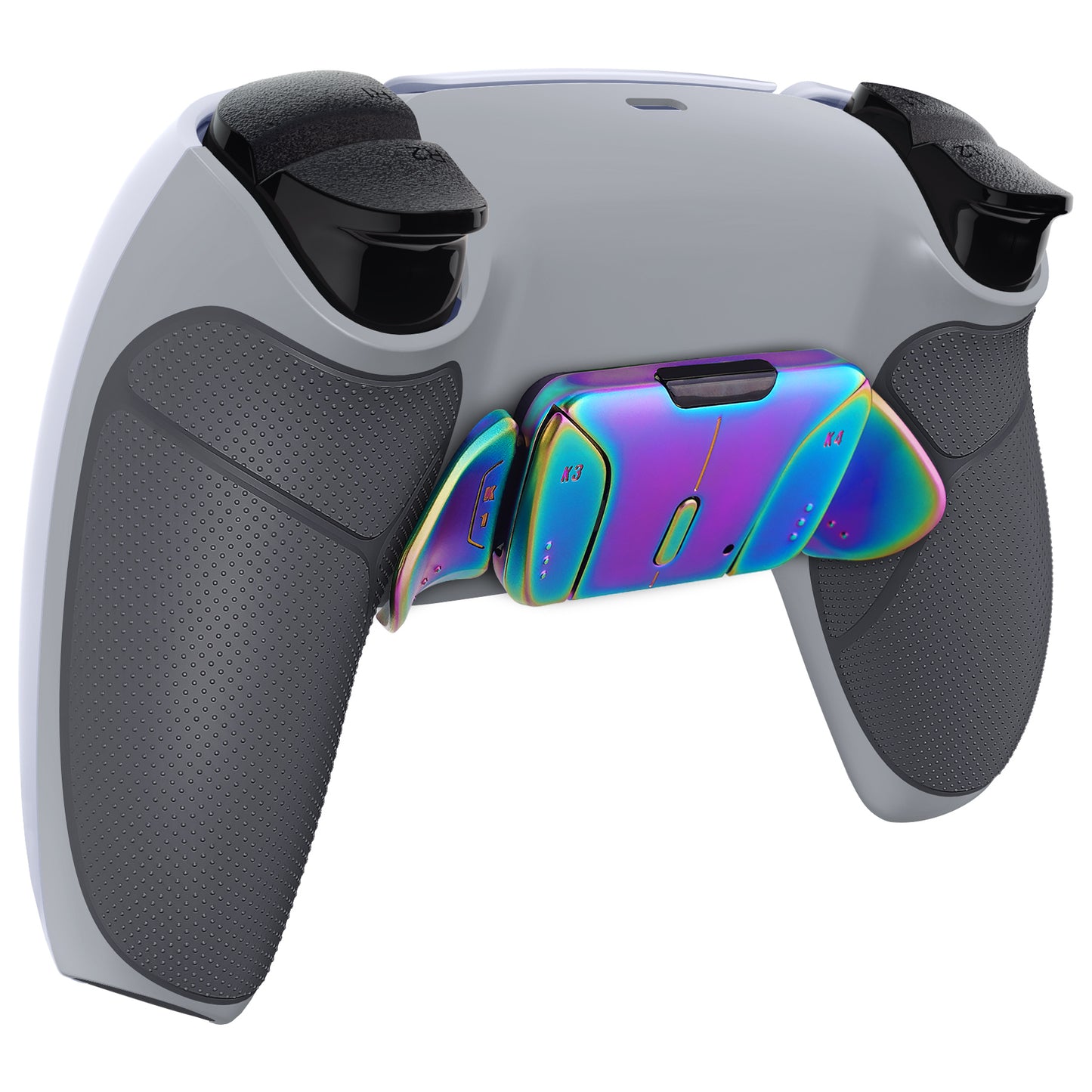 eXtremeRate Rainbow Aura Blue & Purple Real Metal Buttons (RMB) Version RISE4 V3 Remap Kit for PS5 Controller BDM-030/040/050 - Rubberized New Hope Gray & Classic Gray