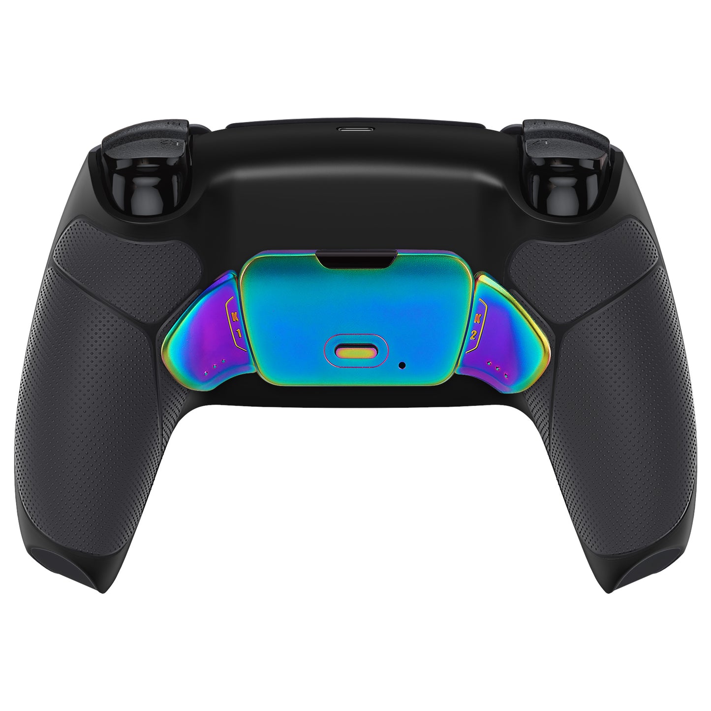 eXtremeRate Rainbow Aura Blue & Purple Real Metal Buttons (RMB) Version RISE Remap Kit for PS5 Controller BDM-030/040 - Rubberized Black eXtremeRate