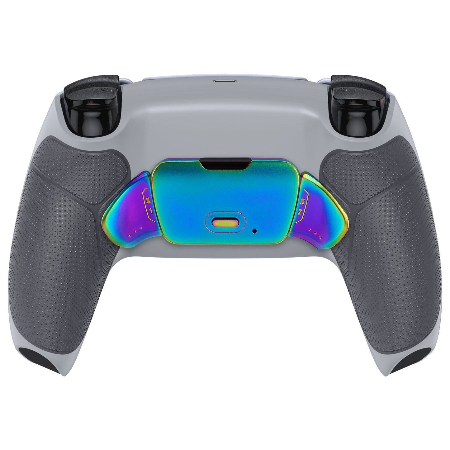 eXtremeRate Rainbow Aura Blue & Purple Real Metal Buttons (RMB) Version RISE Remap Kit for PS5 Controller BDM-030/040 - Rubberized New Hope Gray & Classic Gray eXtremeRate