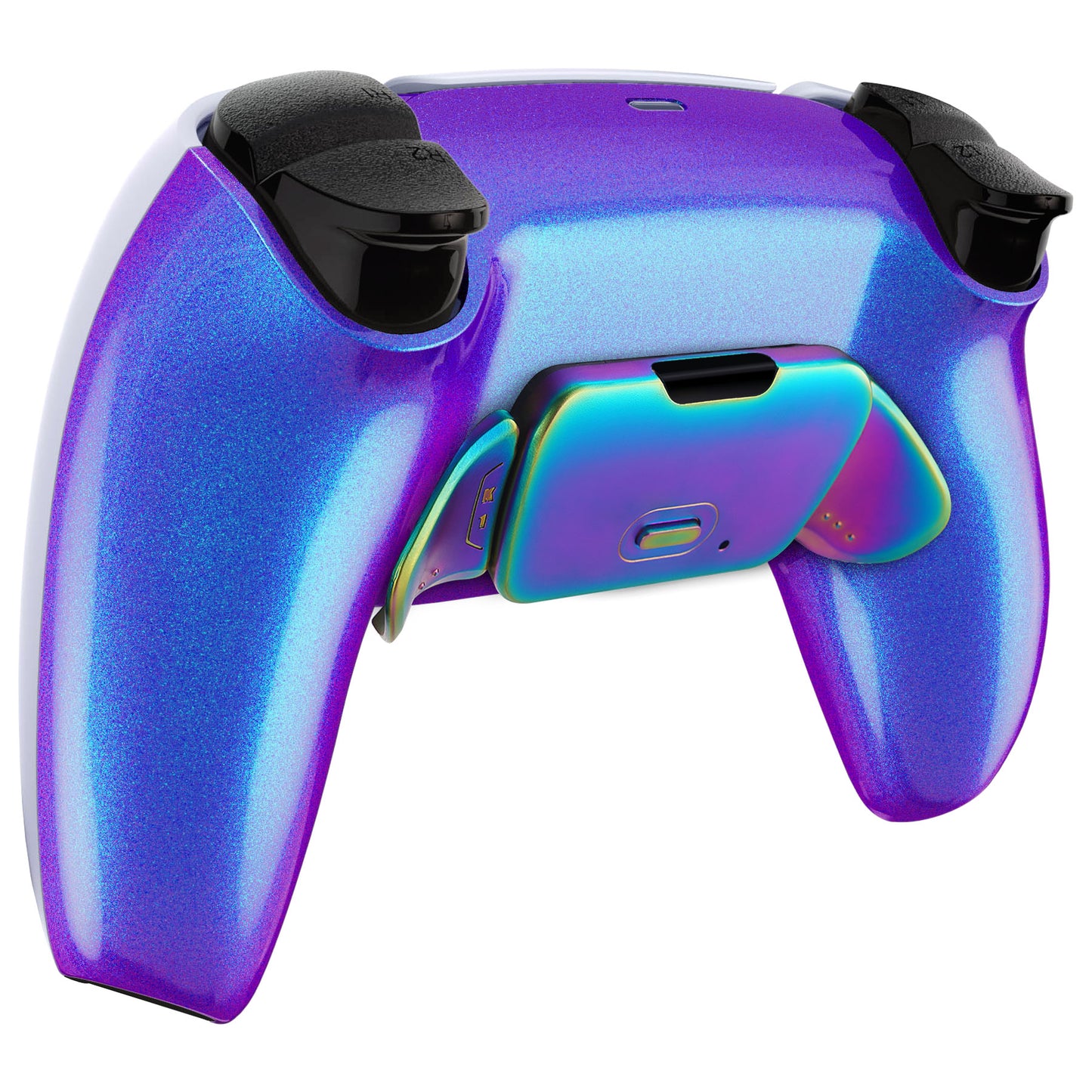 eXtremeRate Rainbow Aura Blue & Purple Real Metal Buttons (RMB) Version RISE V3 Remap Kit for PS5 Controller BDM-030/040/050 - Chameleon Purple Blue