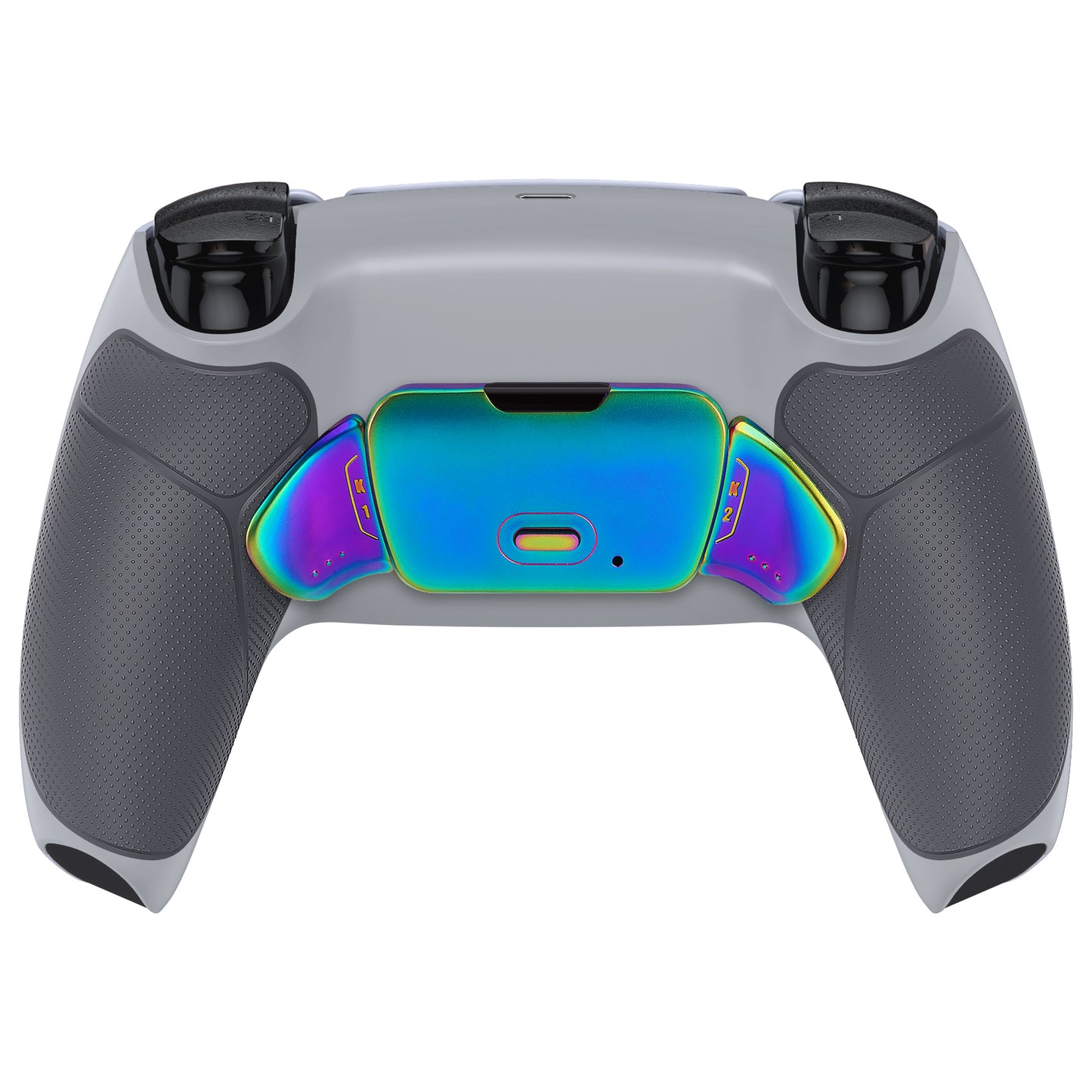 eXtremeRate Rainbow Aura Blue & Purple Real Metal Buttons (RMB) Version RISE V3 Remap Kit for PS5 Controller BDM-030/040/050 - Rubberized New Hope Gray & Classic Gray