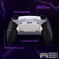 eXtremeRate Real Metal Buttons (RMB) Version RISE Plus MAX Back Paddles Kit with Clicky Trigger Stops & Rubberized Grip for PS5 Controller BDM-030/040 /050 - Rubberized White Black - Silver