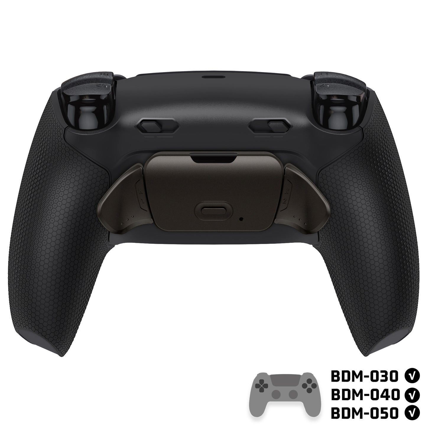 eXtremeRate Real Metal Buttons (RMB) Version RISE Plus MAX Back Paddles Kit with Clicky Trigger Stops & Rubberized Grip for PS5 Controller BDM-030/040 /050 - Rubberized Black