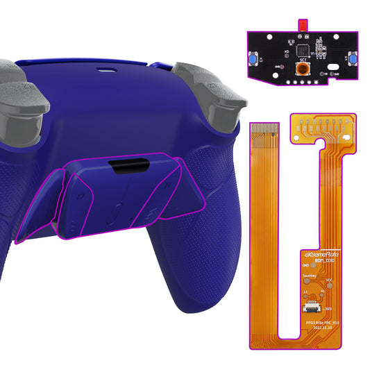 eXtremeRate Remappable RISE 4.0 Remap Kit for PS5 Controller BDM-030/040/050 - Rubberized Cobalt Blue