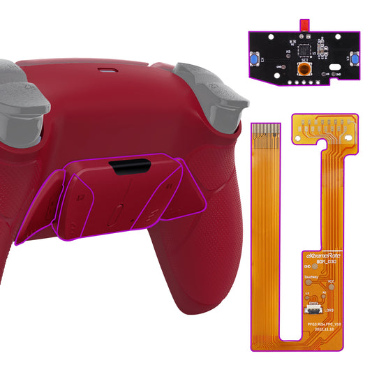 eXtremeRate Remappable RISE 4.0 Remap Kit for PS5 Controller BDM-030/040 - Rubberized Volcanic Red